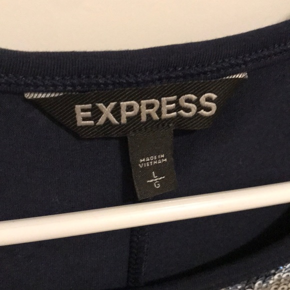 Express Large navy dress w/ embellished neckline - Picture 5 of 6